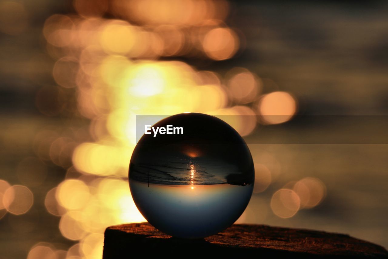 Close-up of crystal ball