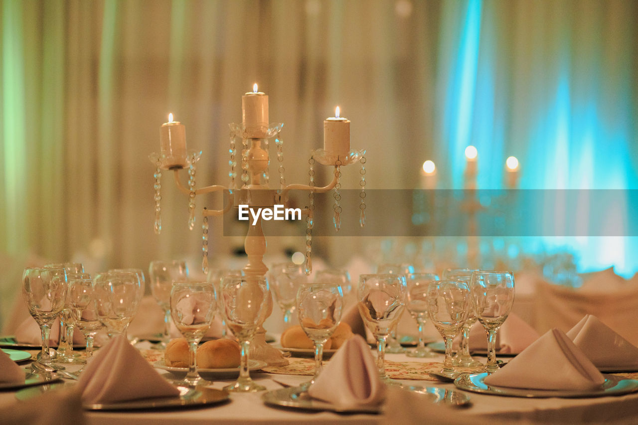 Place setting on dining table