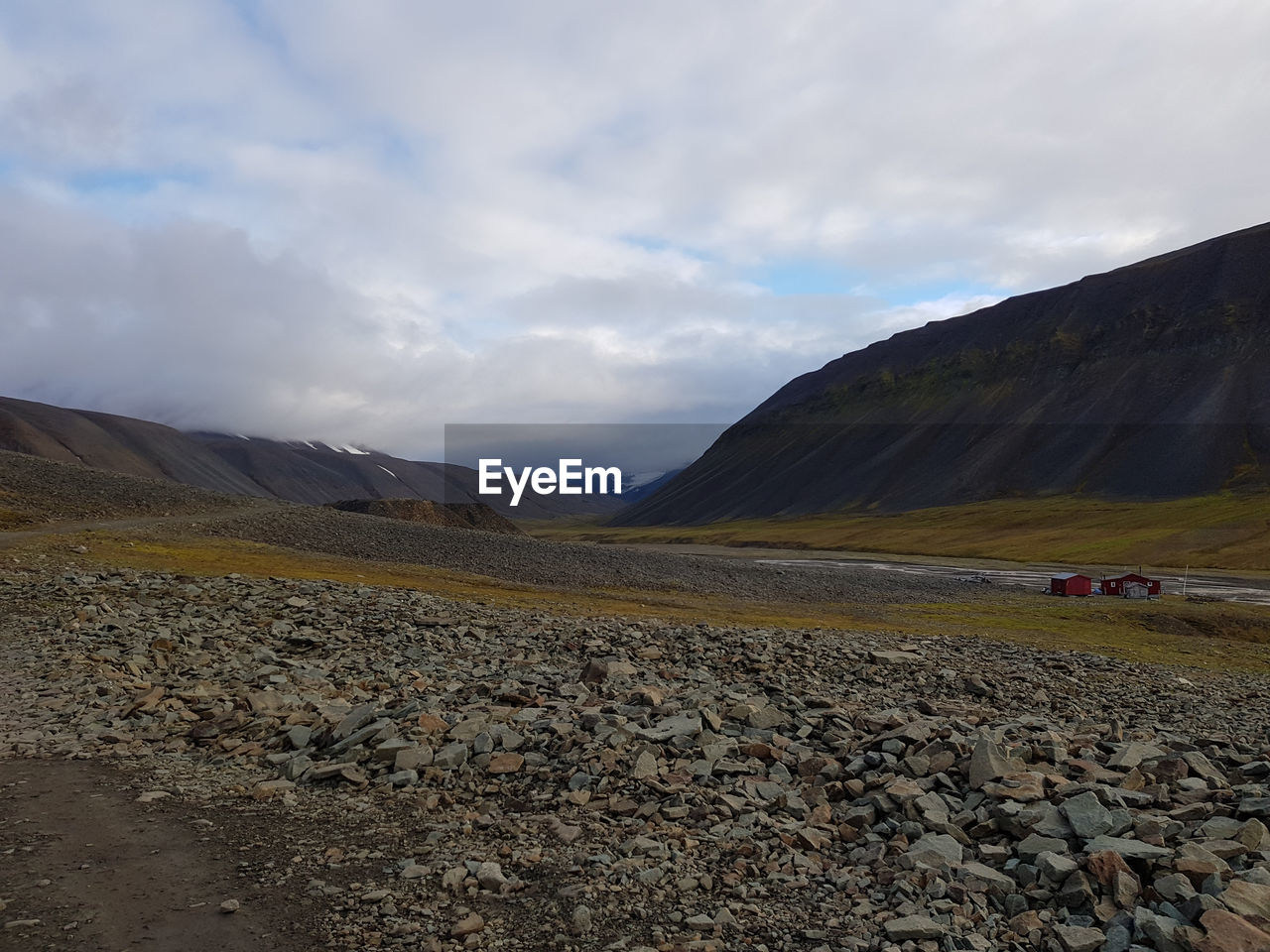 Scenic view of land against sky