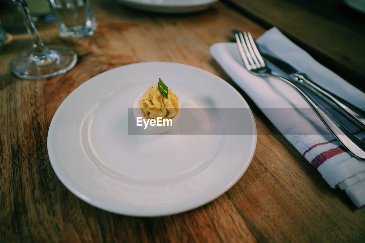 HIGH ANGLE VIEW OF FOOD SERVED ON TABLE