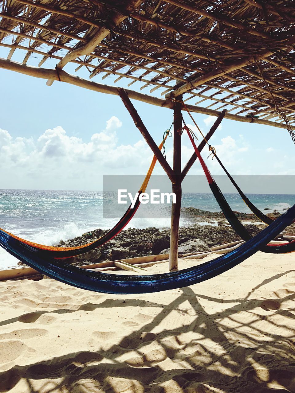 Scenic view of beach against sky