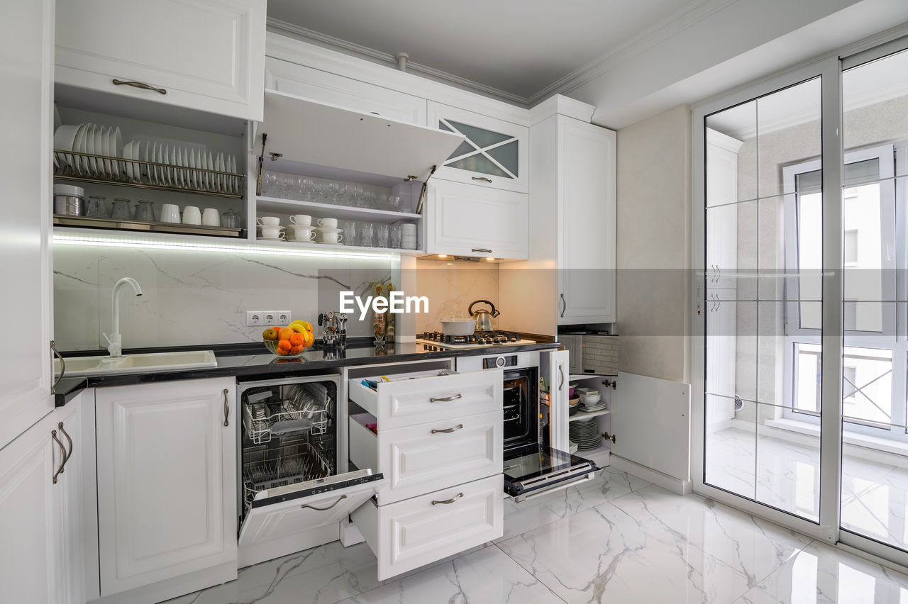 Modern kitchen interior in home