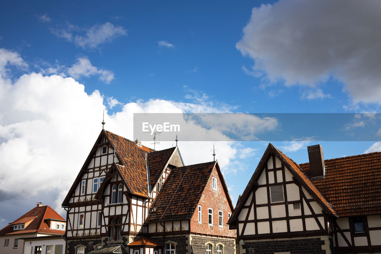 low angle view of built structures against sky