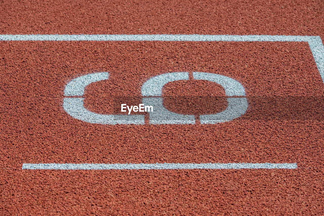 Starting line of running track