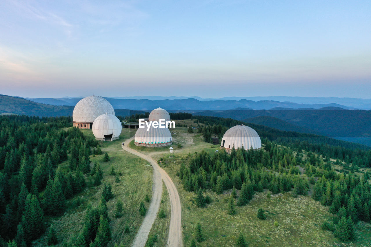 Abandoned radio locating station pamir in the carpathian mountains