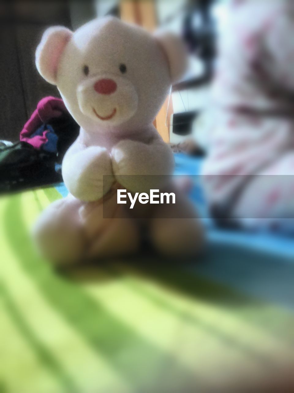 CLOSE-UP OF STUFFED TOY ON TABLE