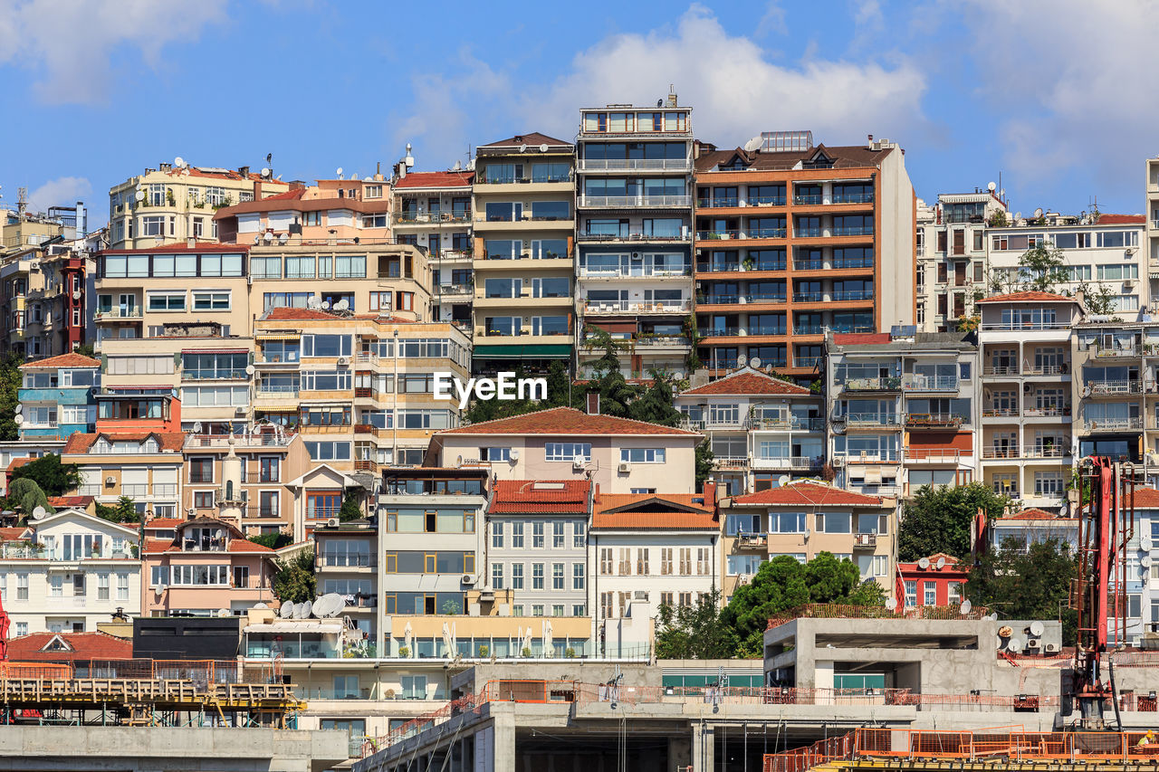 Buildings in city against sky