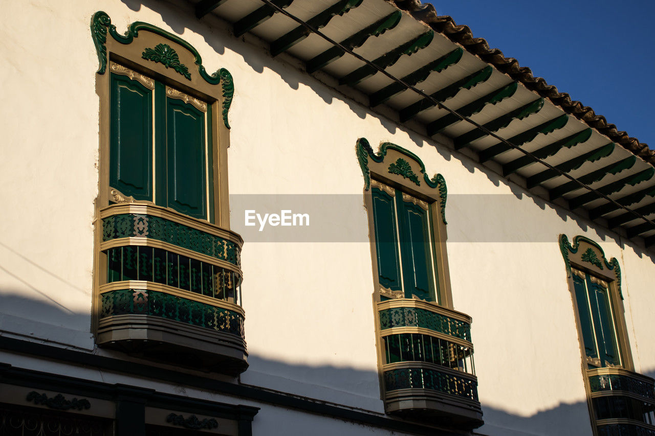 Beautiful houses at the heritage town of salamina located at the caldas department in colombia.