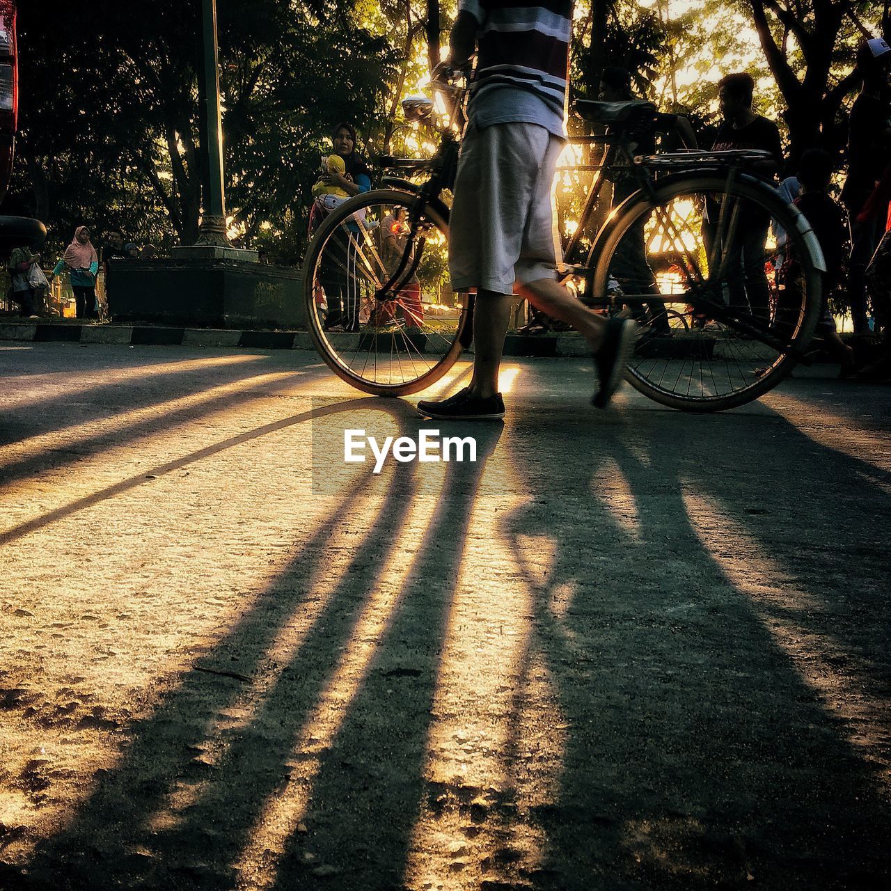 MAN RIDING BICYCLE ON ROAD