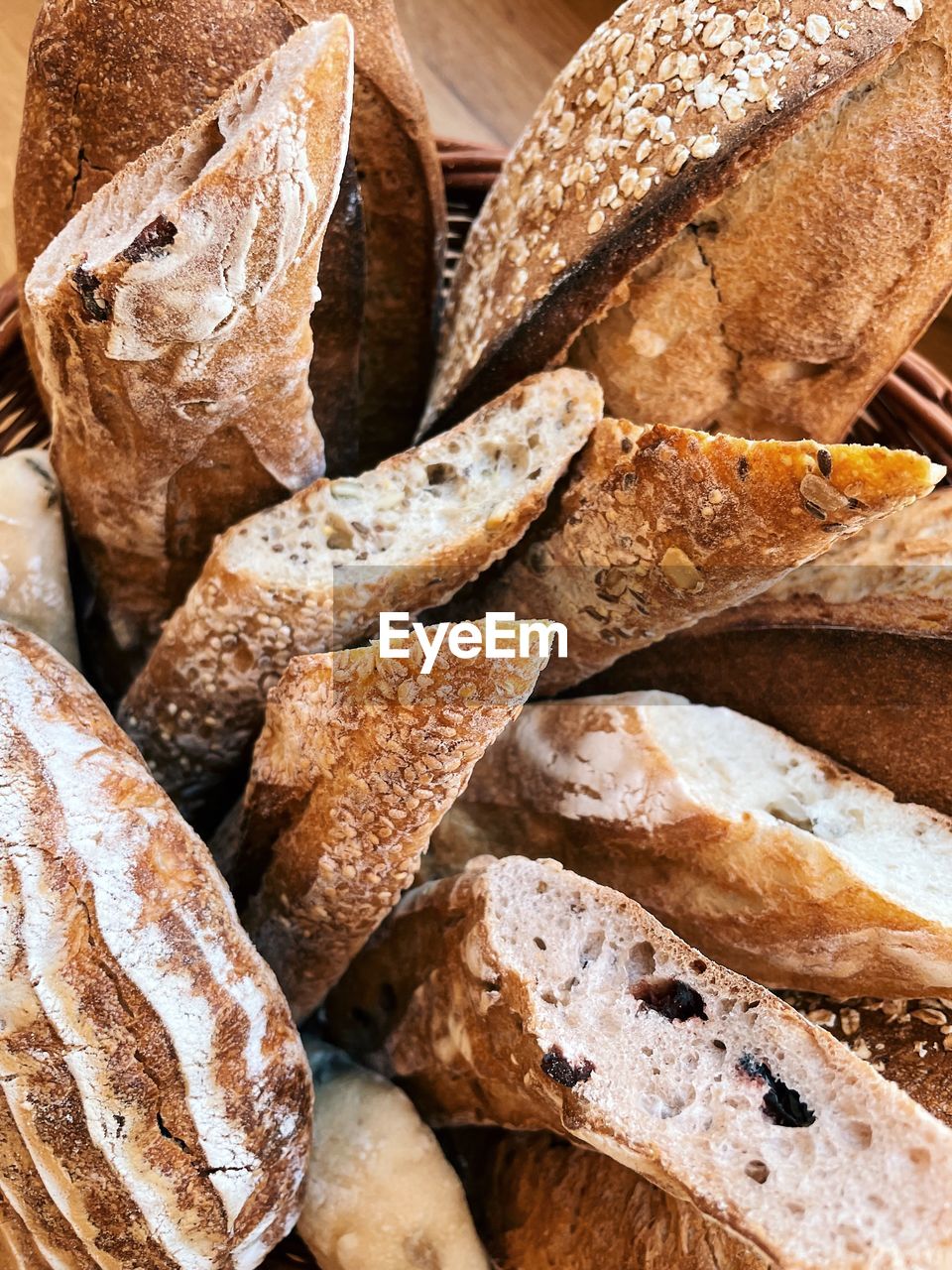 Delicious fresh baked bread in basket