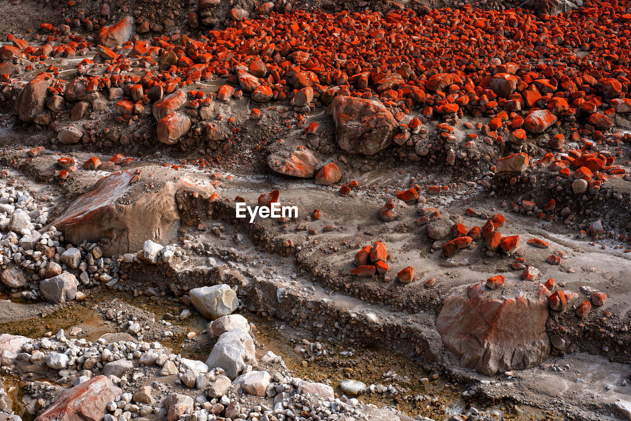 Red rock on landscape