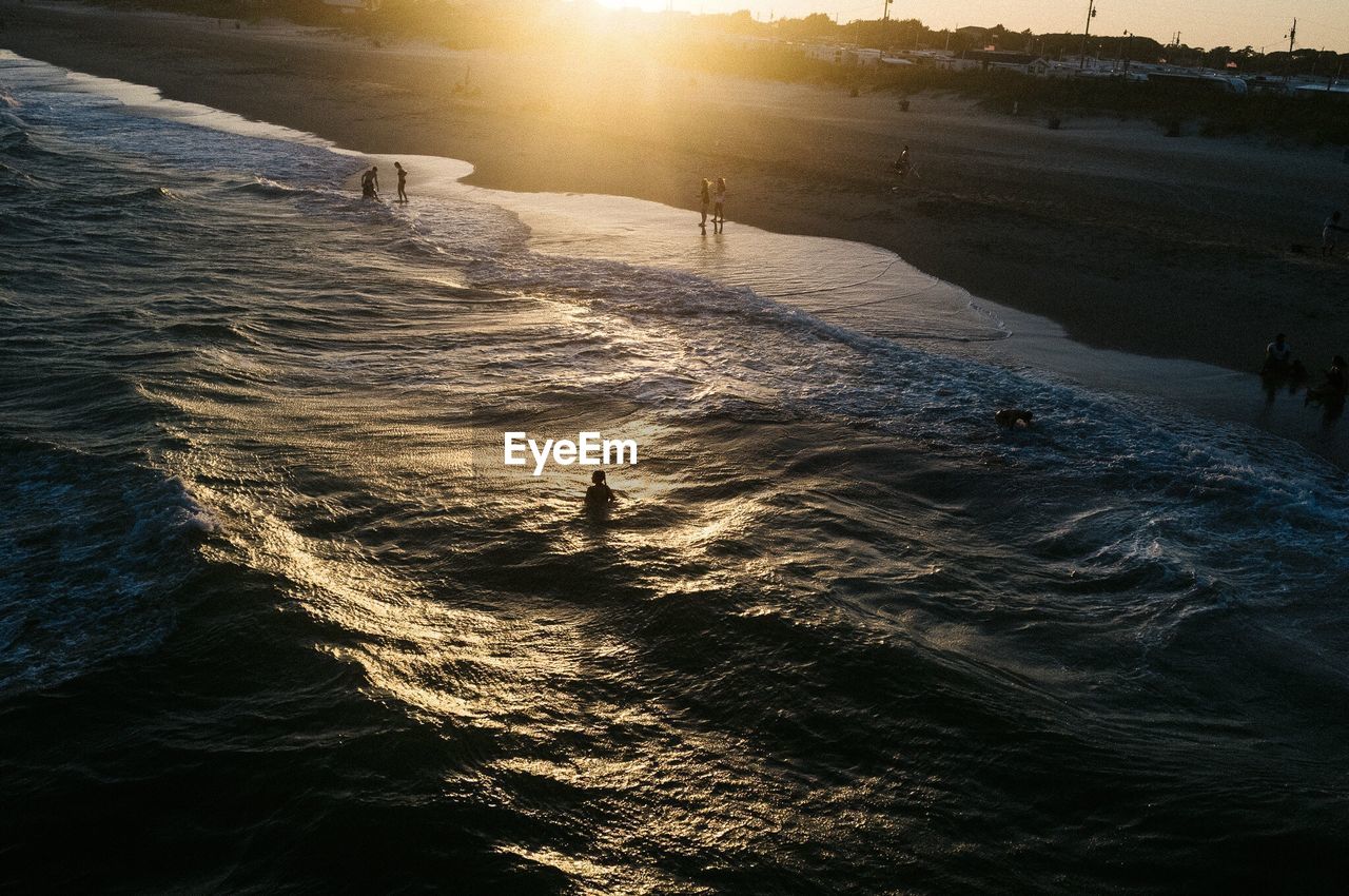 Scenic view of sunset over sea