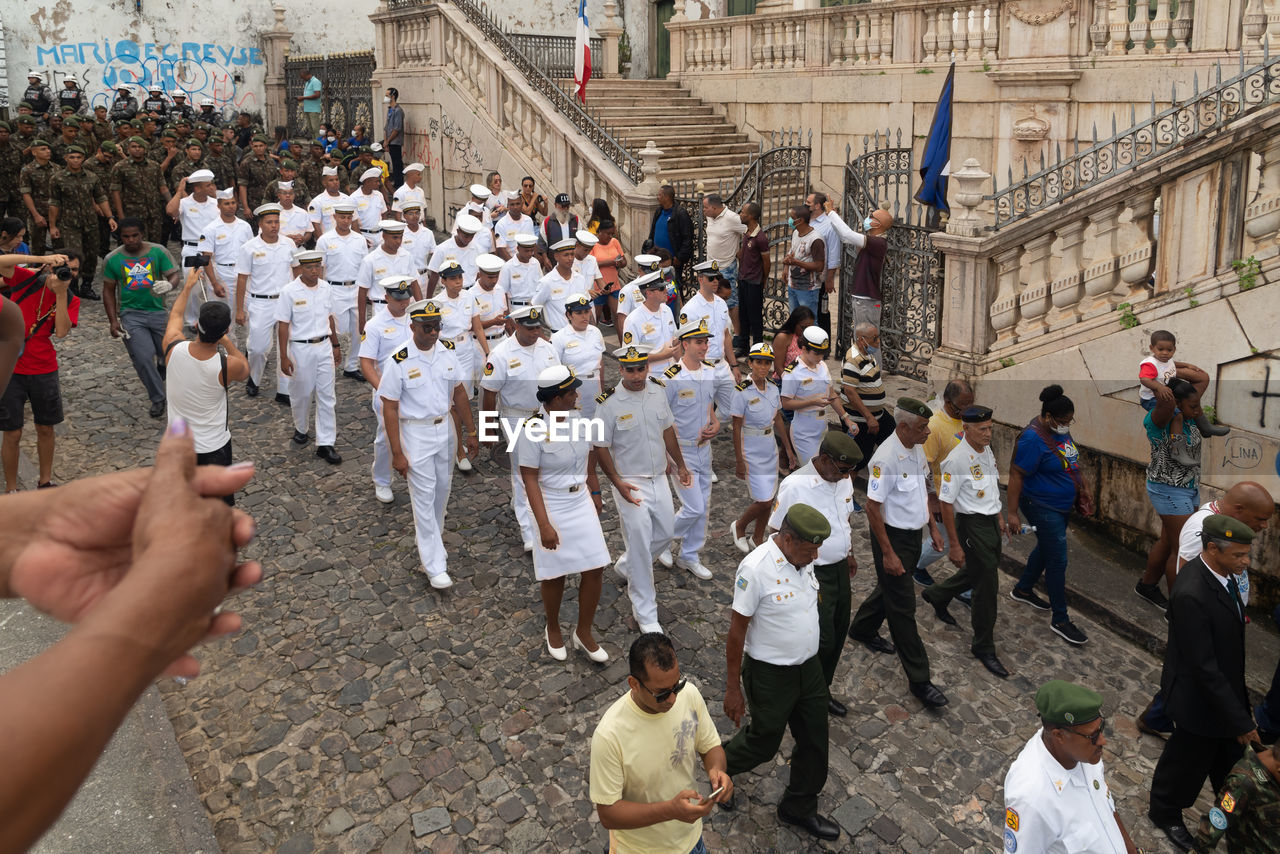 Military personnel from the armed forces parade in the civic parade of independence of bahia