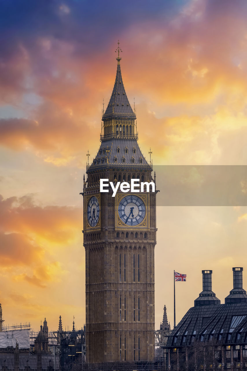 low angle view of big ben in city