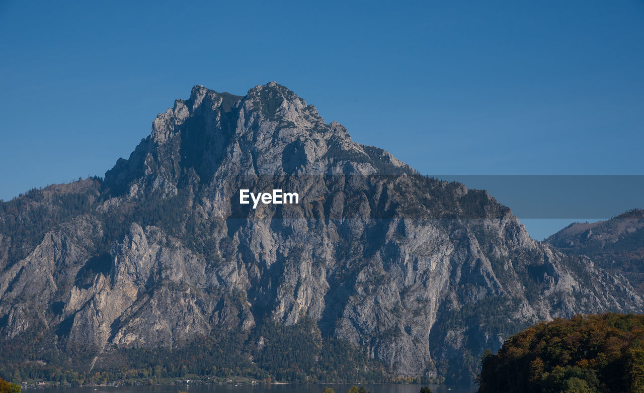 Scenic view of mountains against clear sky