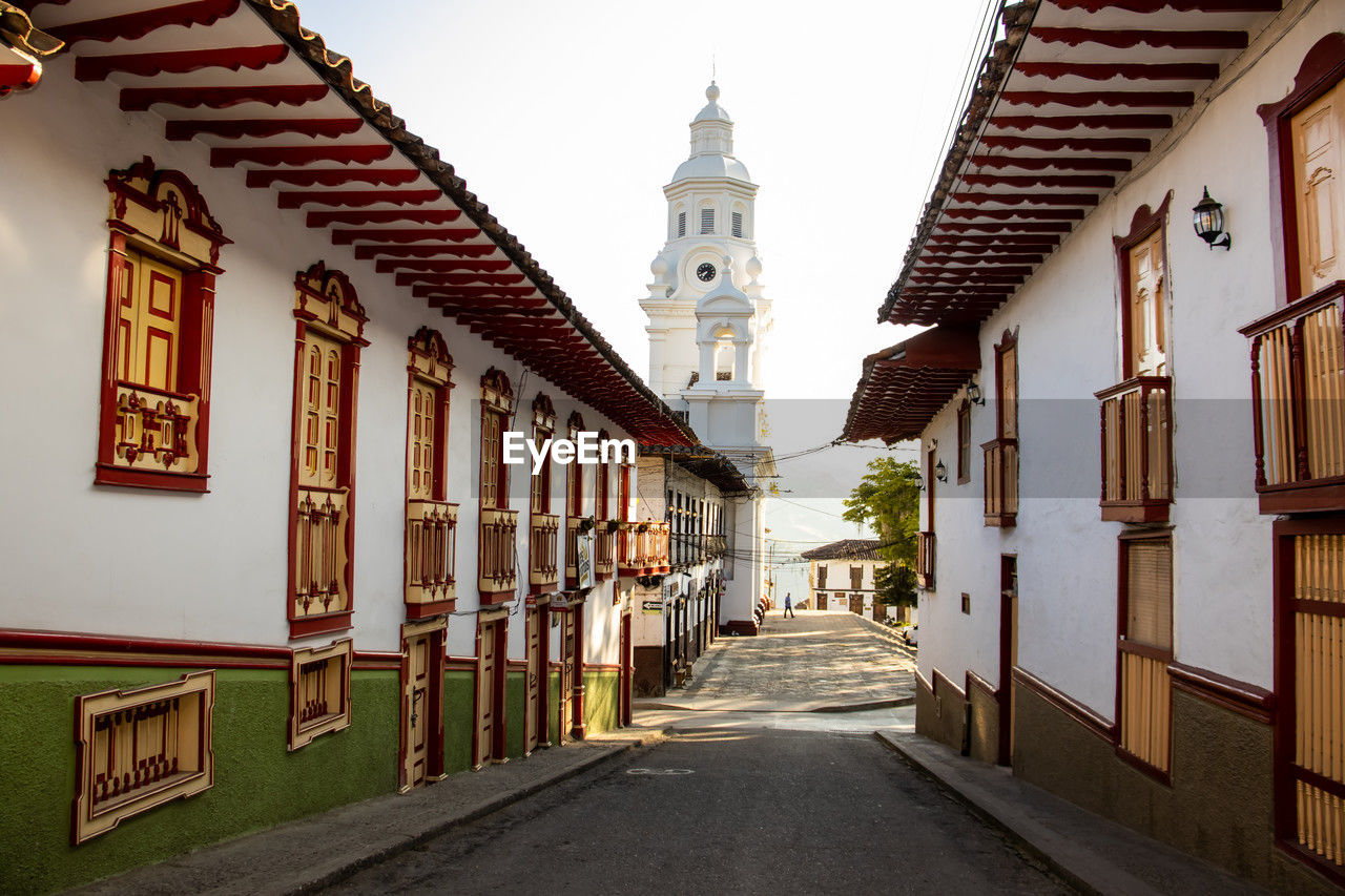 View of the beautiful heritage town of salamina located at the department of caldas in colombia