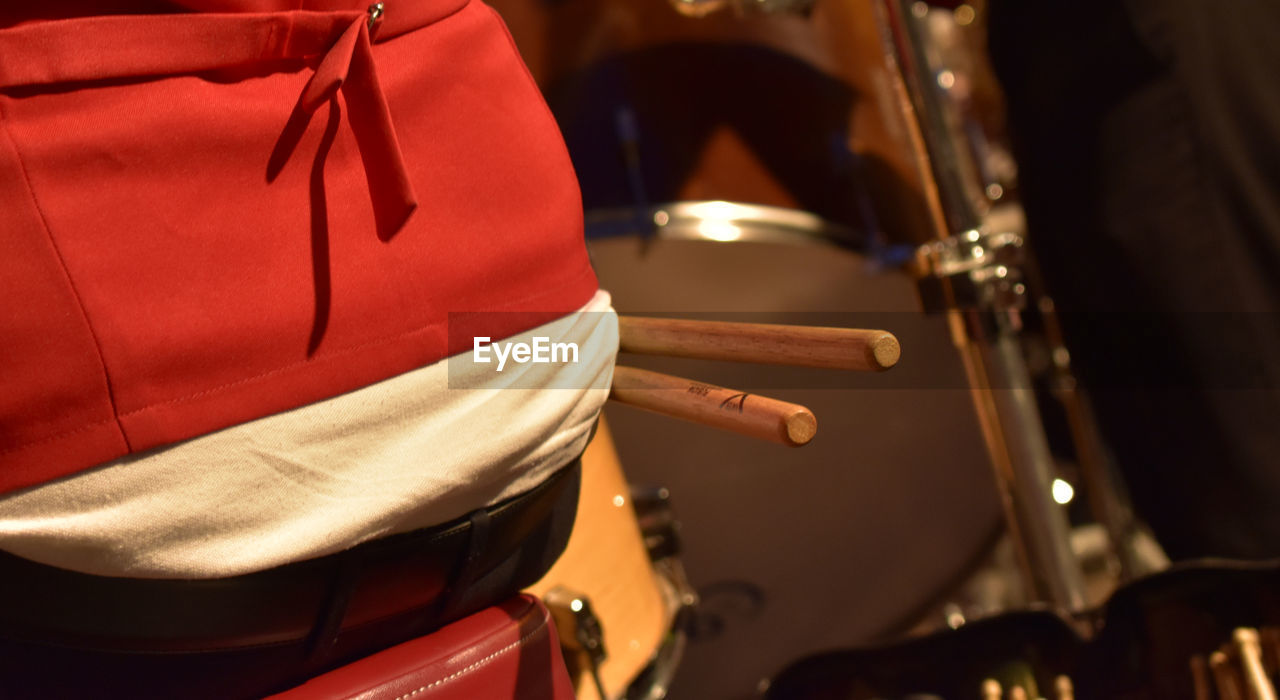Close-up of musical equipment