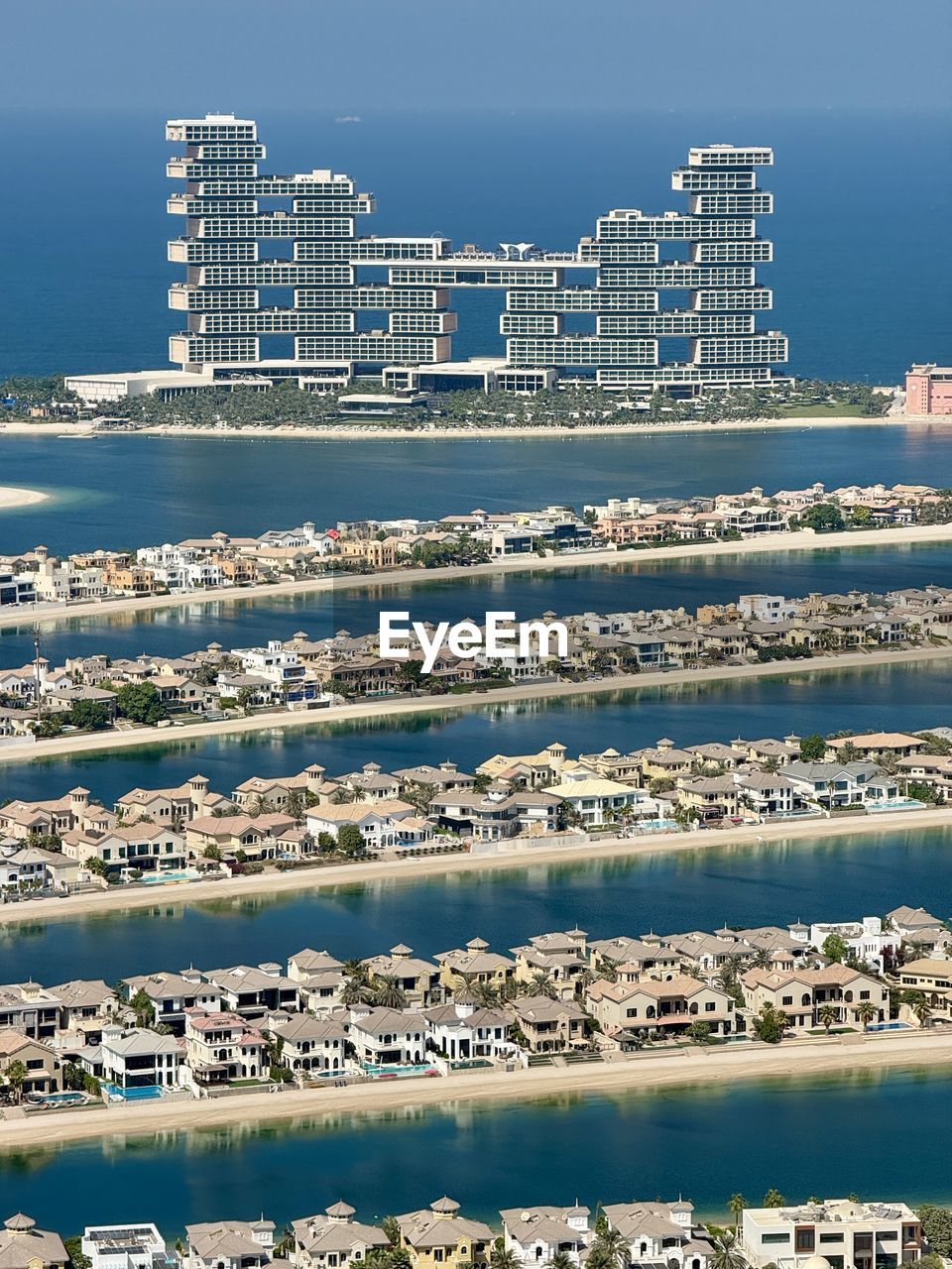 High angle view of buildings on the palm 