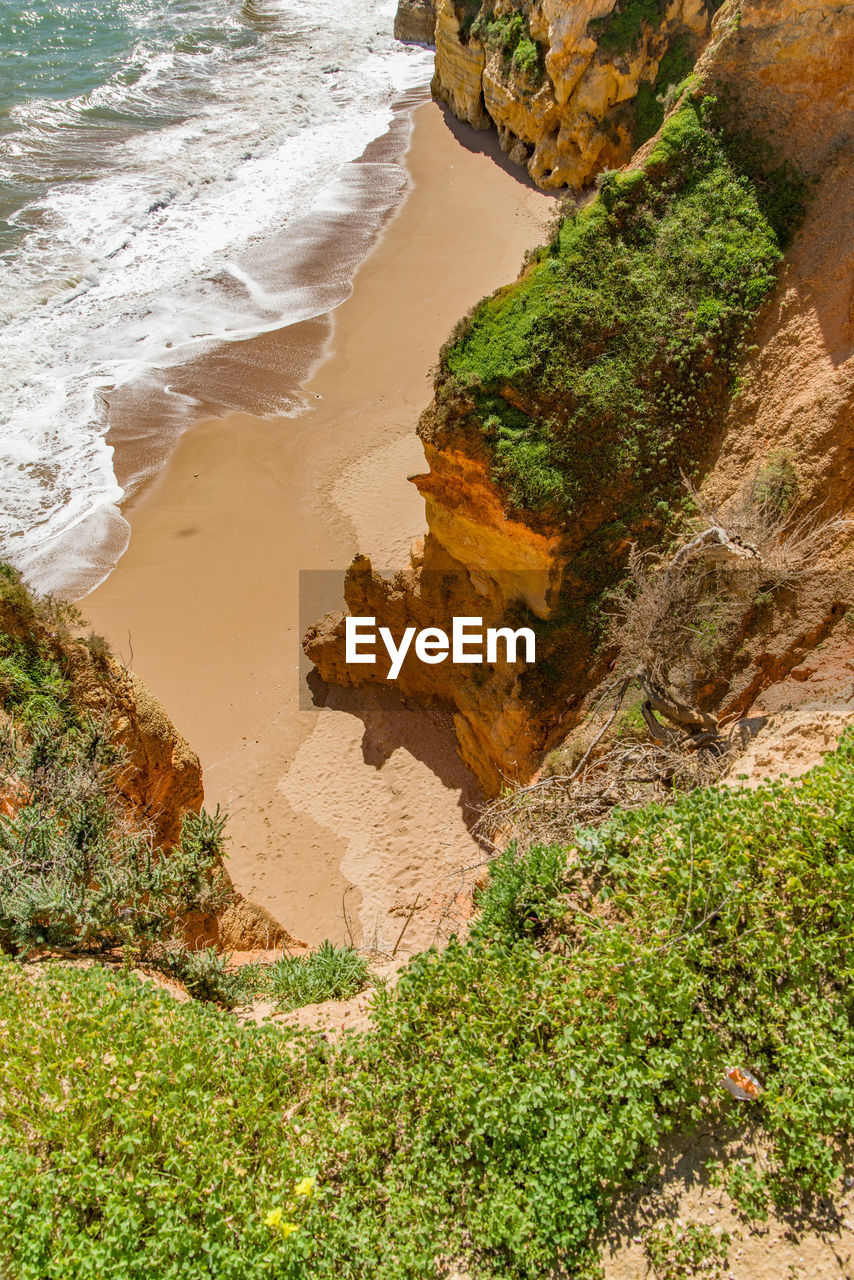 High angle view of beach