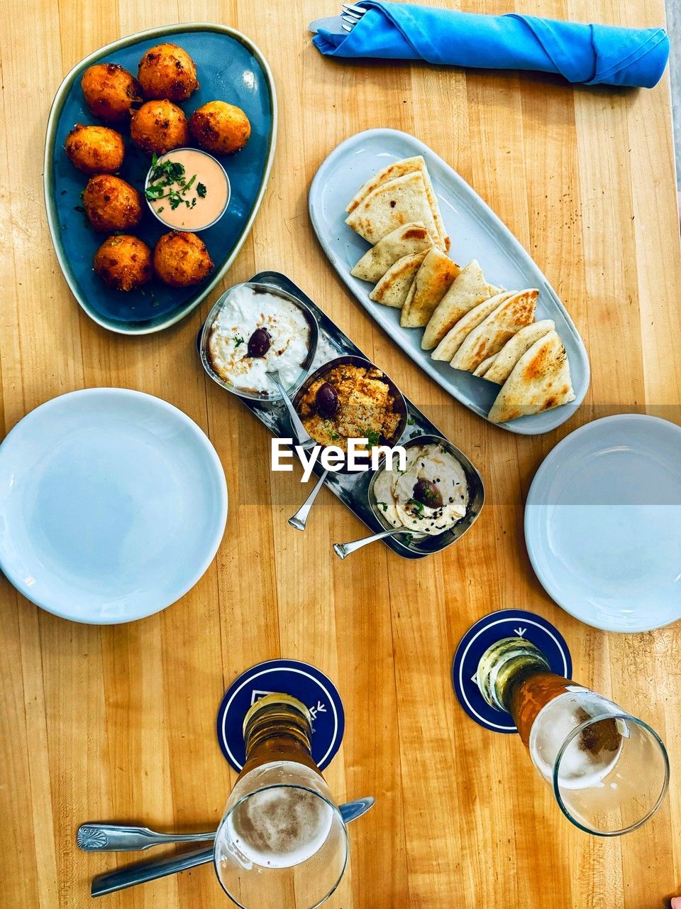 Greek food on a table 