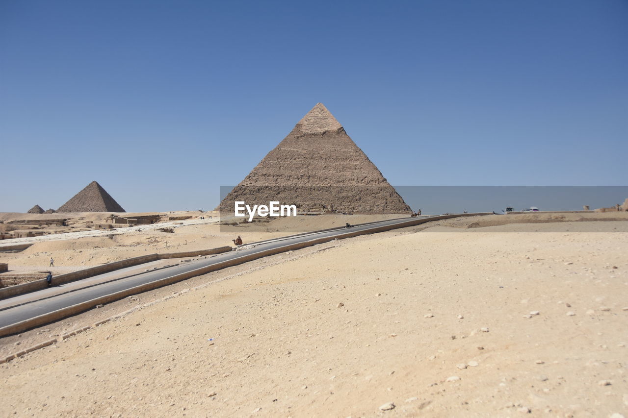 View of pyramid of khafre against clear sky