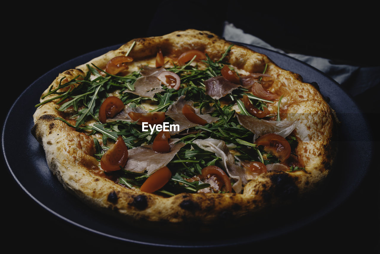 Close-up of pizza on table