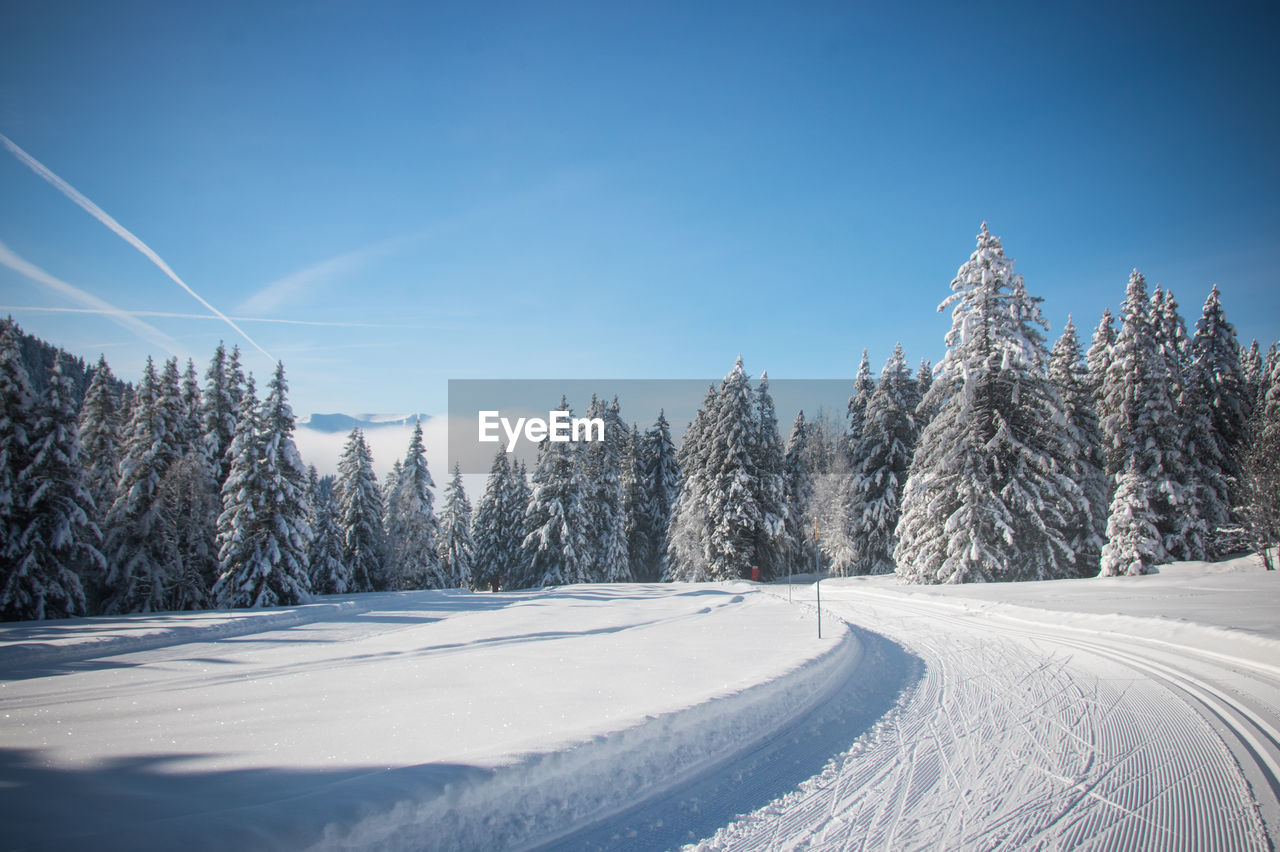 Chamrousse plateau in the alps in winter under the snow