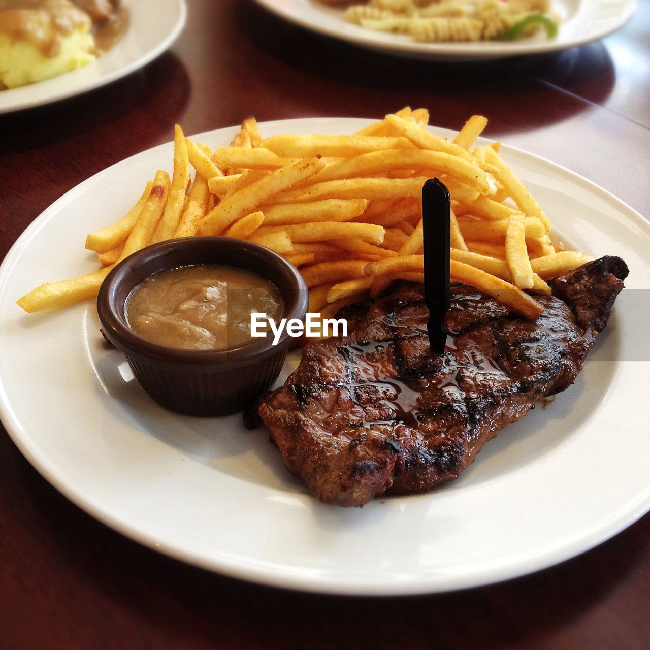 Delicious meal served in plate at restaurant