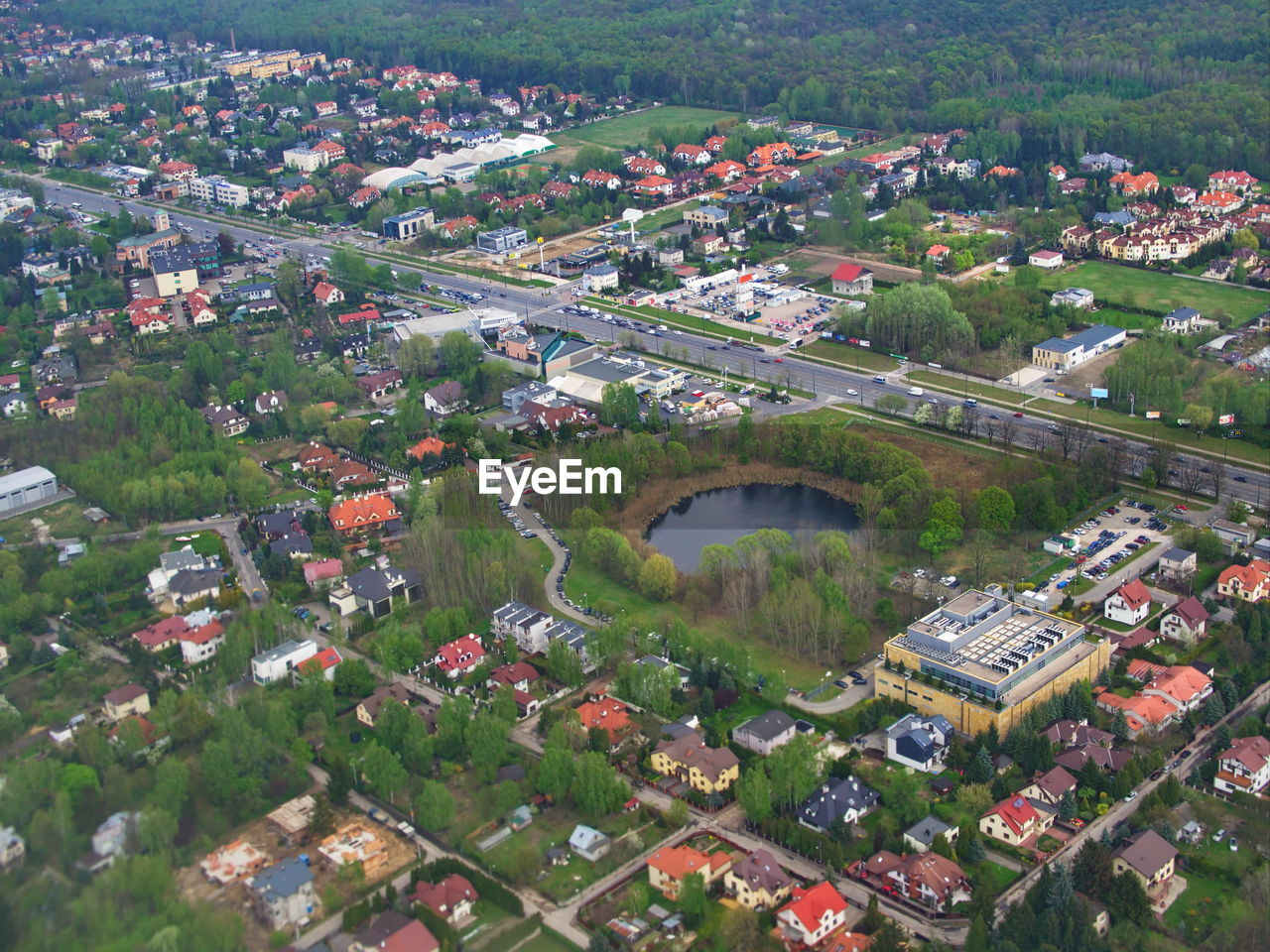 Aerial europe city view from poland