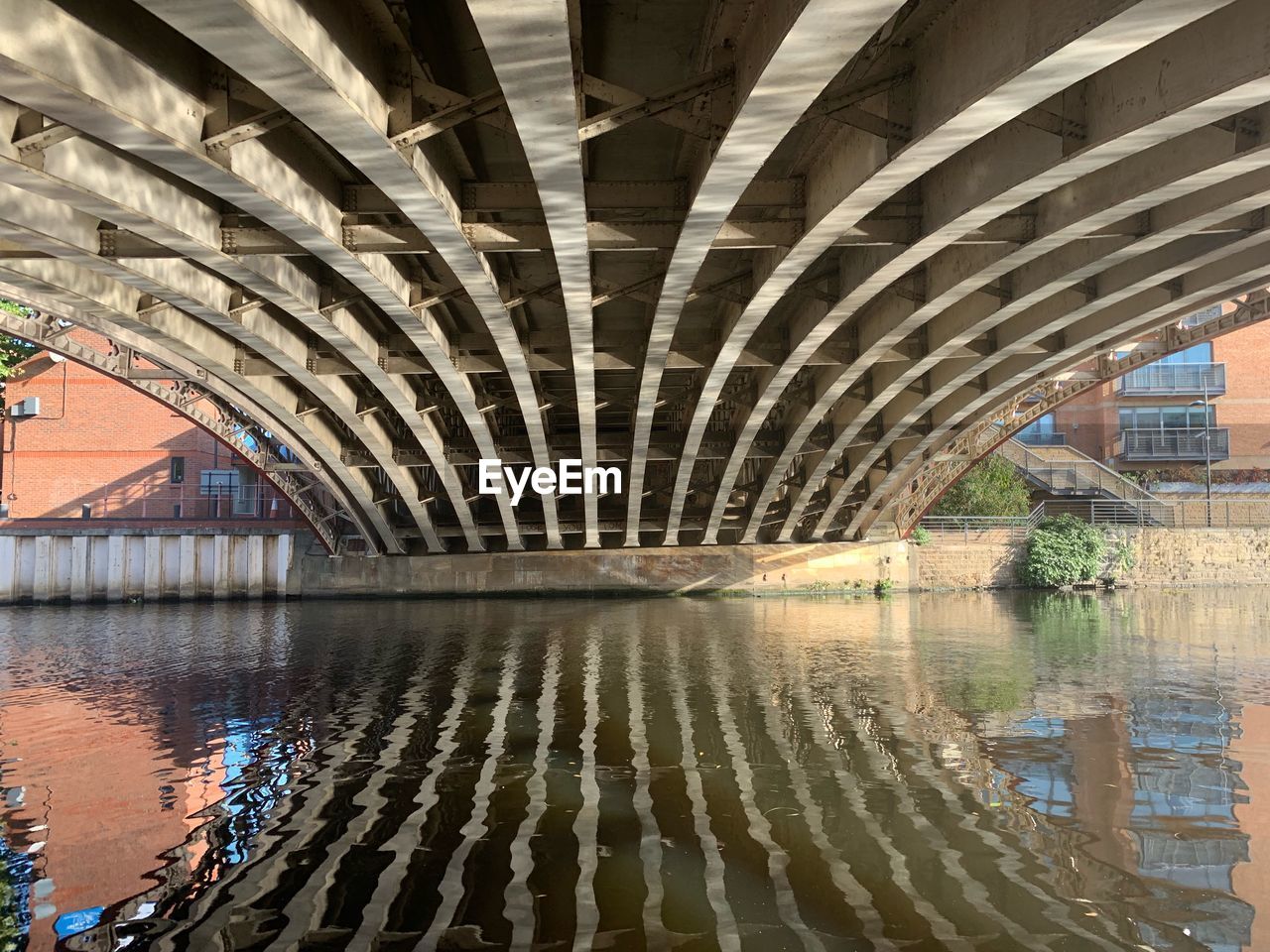 Arch bridge over river