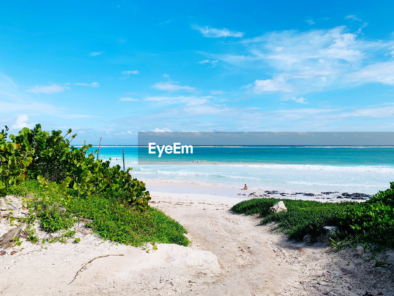 Scenic view of beach against sky