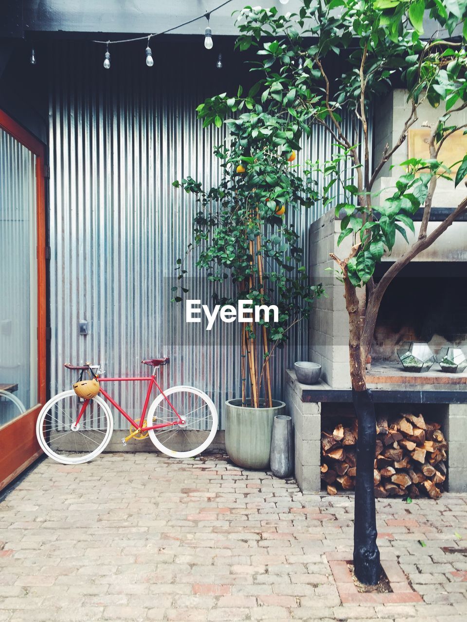 Bicycle in courtyard