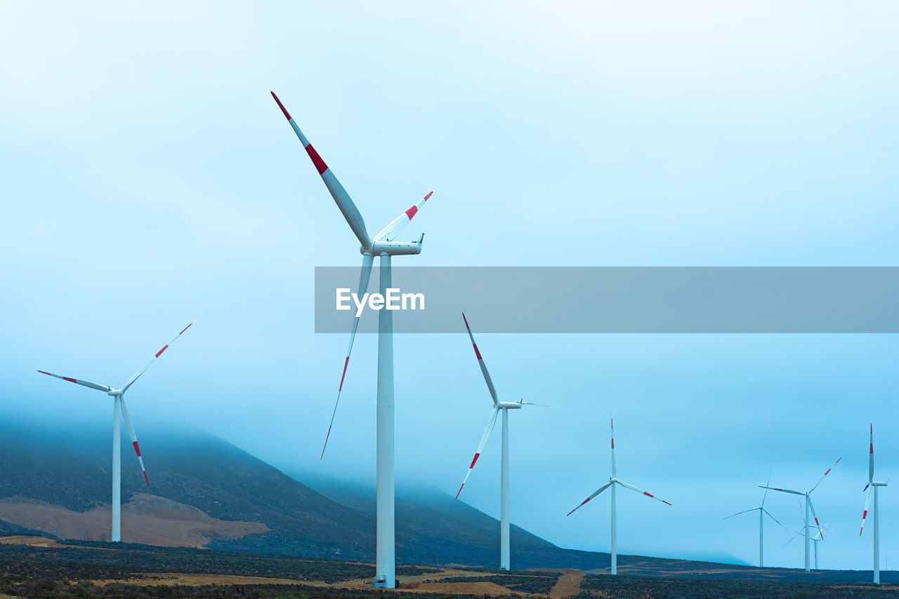 Windmills at wind farm, coquimbo region, chile