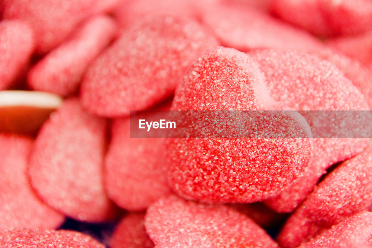 Full frame shot of heart shape candies