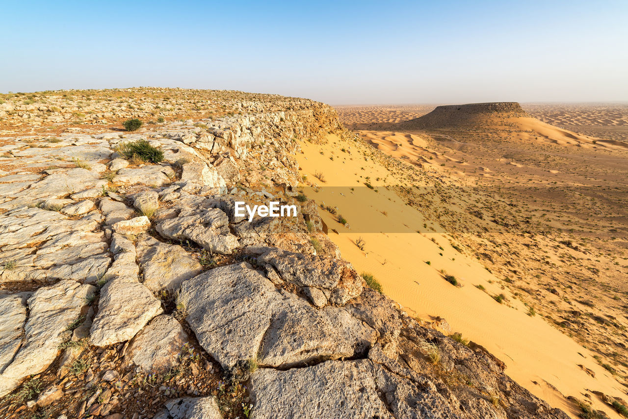 Scenic view of desert against sky