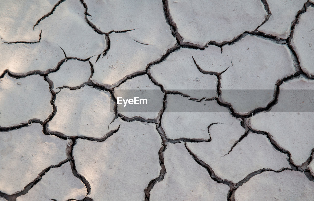 Full frame shot of cracked dry earth