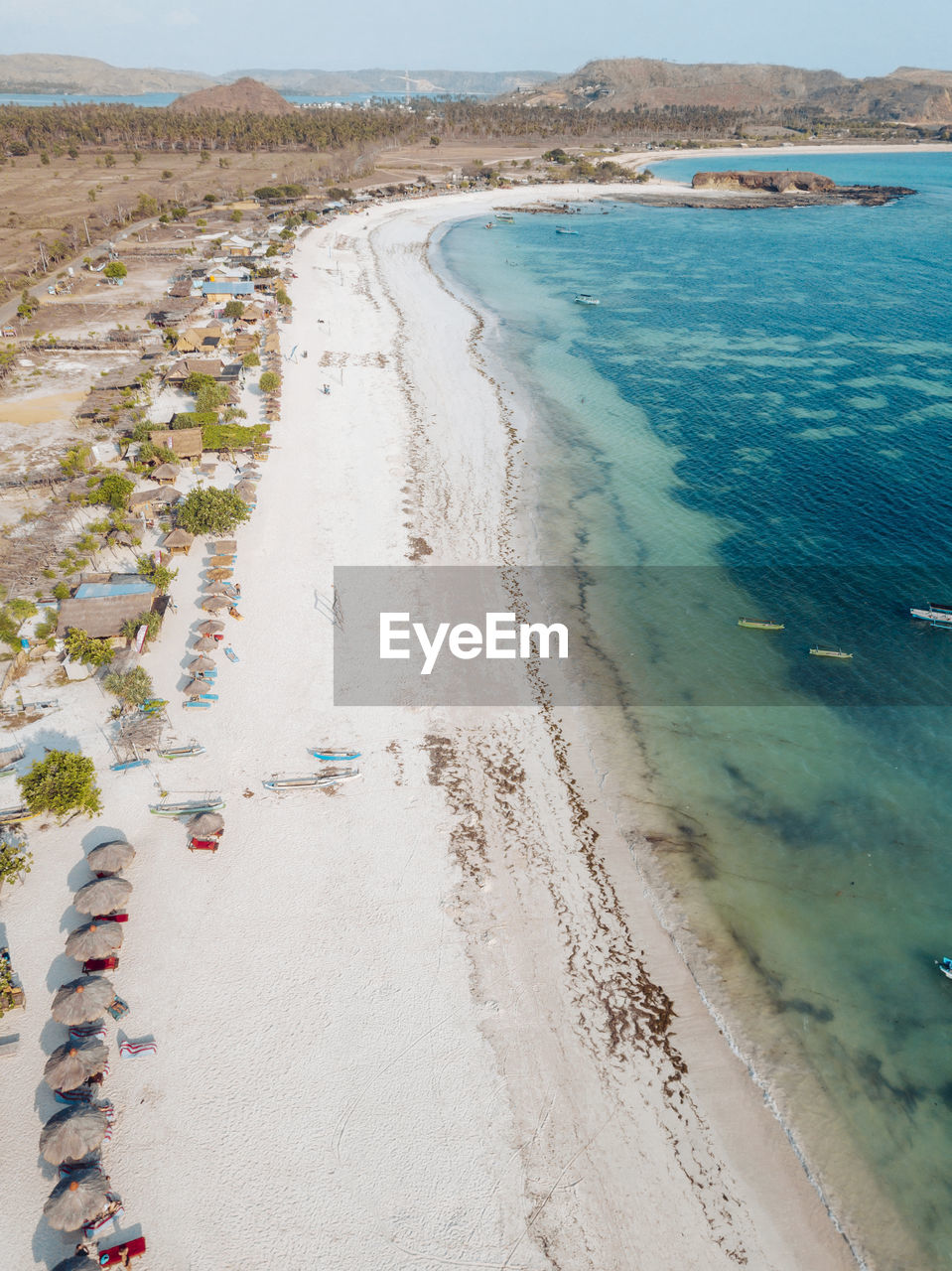 Aerial view of tanjung aan beach,lomobok,indonesia