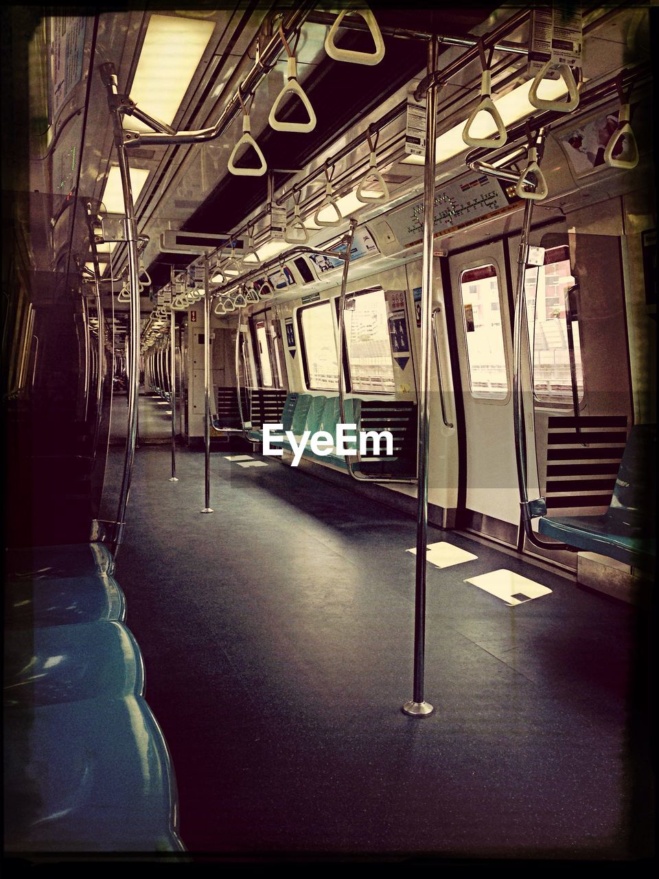 Interior of empty train