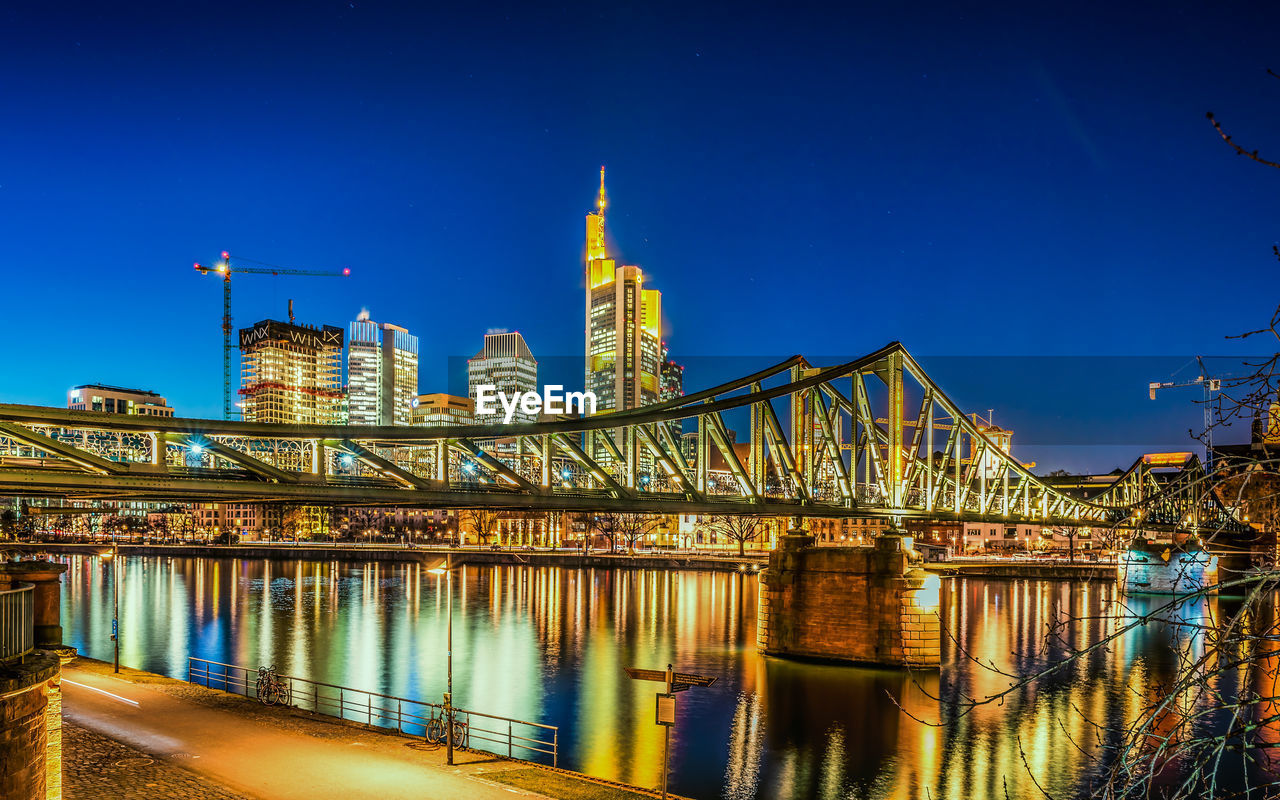 View of illuminated city at night