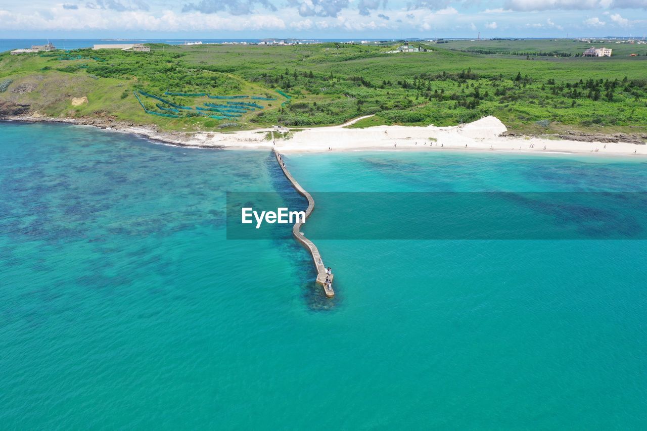 High angle view of sea shore