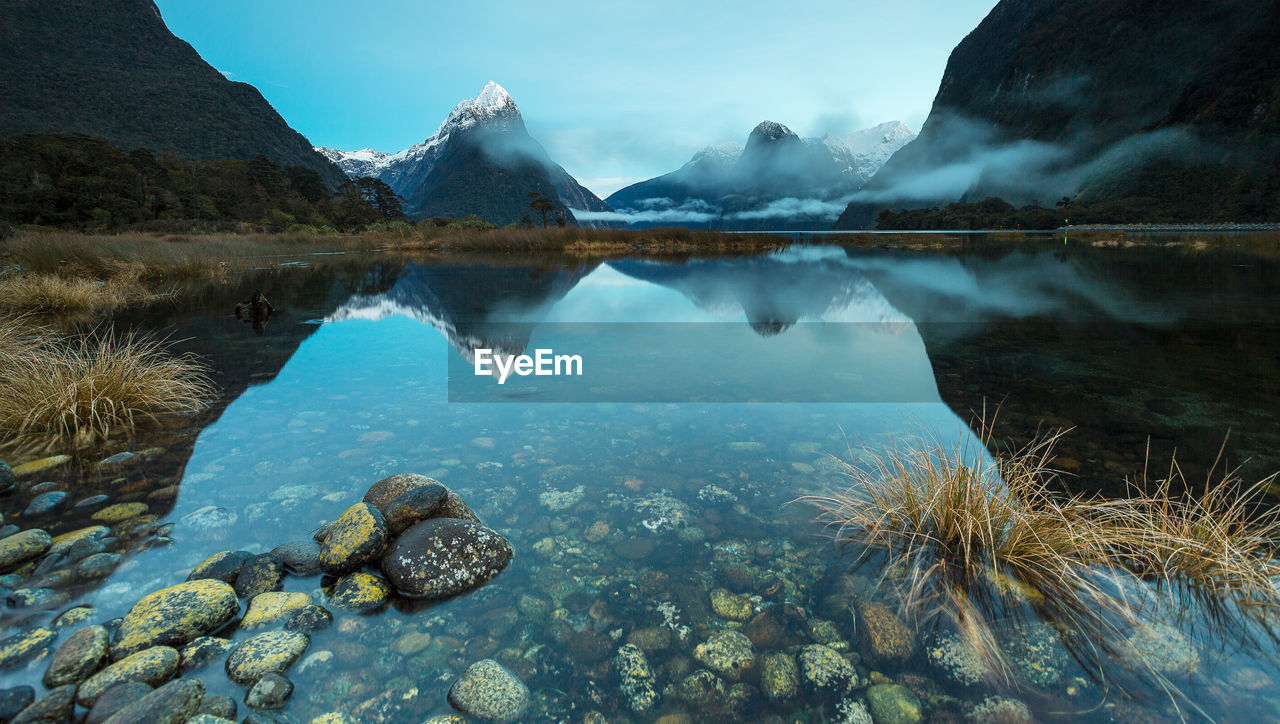 Scenic view of milford sound