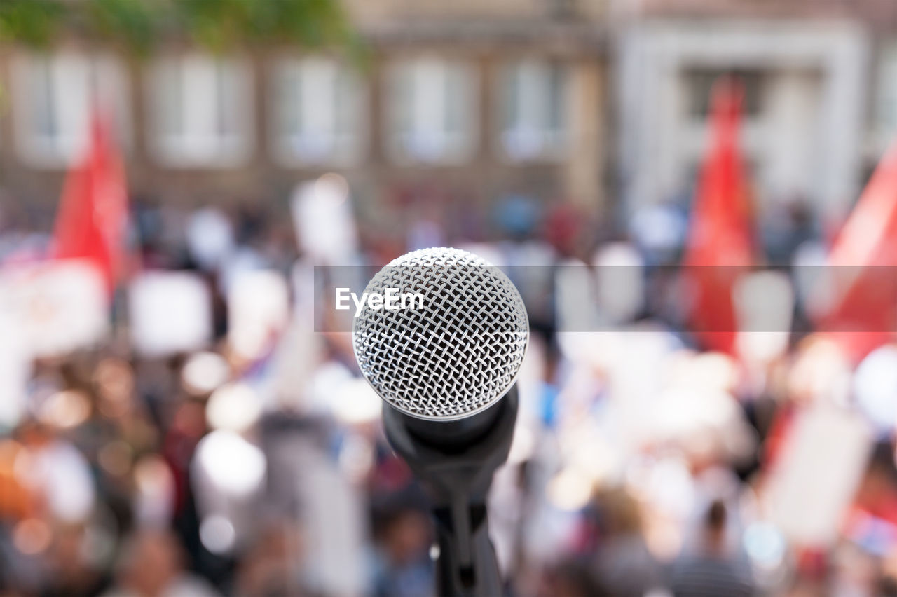 Close-up of microphone