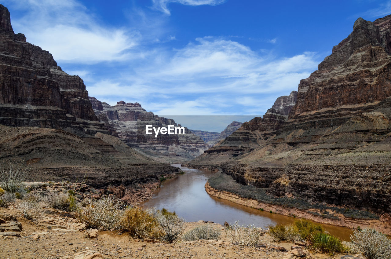 Scenic view of mountains against sky