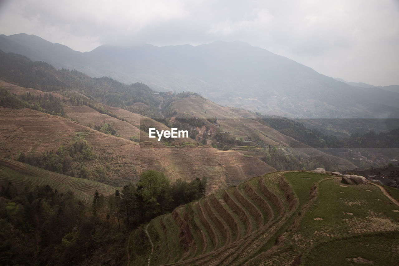 High angle view of landscape against sky