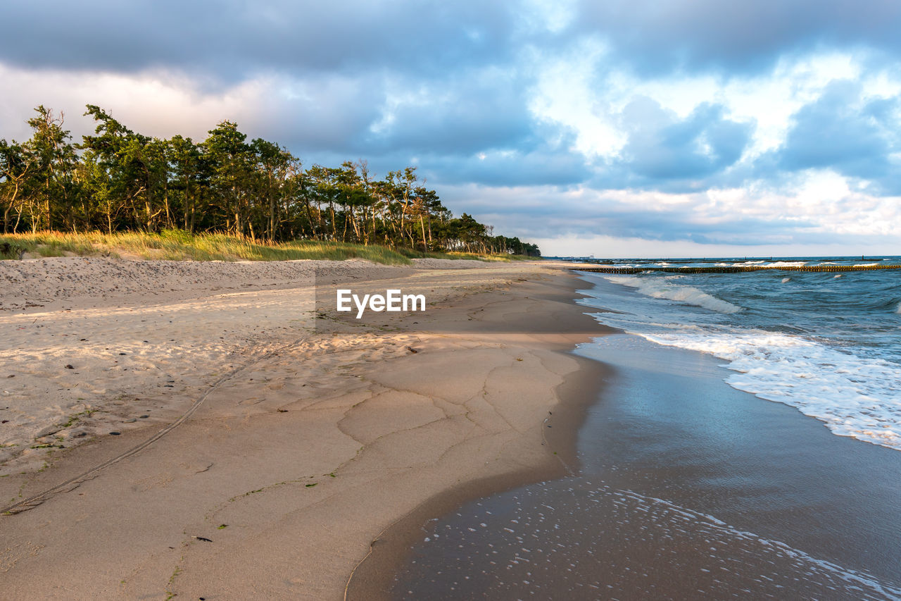 Scenic view of beach against sky