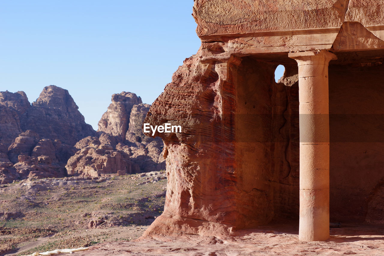 View of temple against clear sky