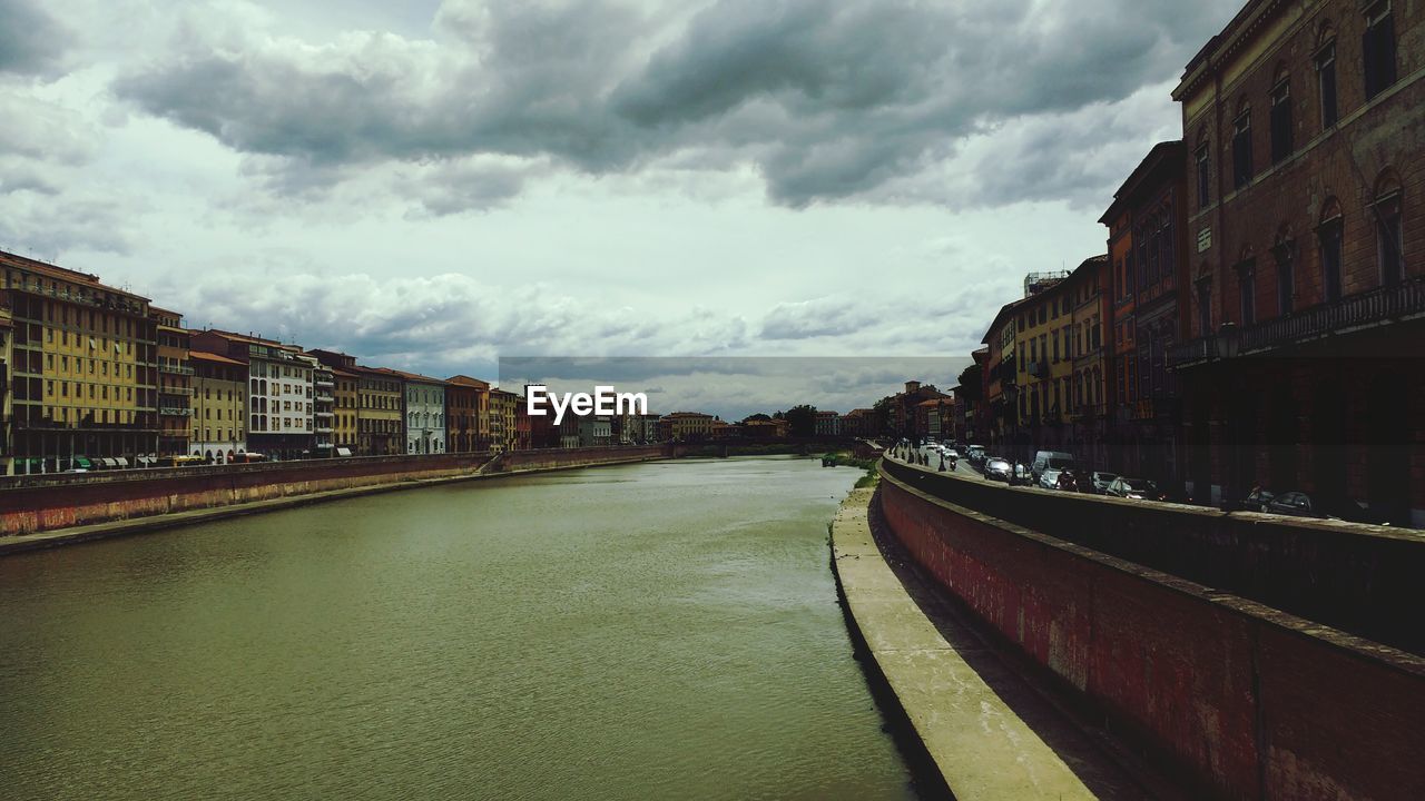 View of canal passing through city