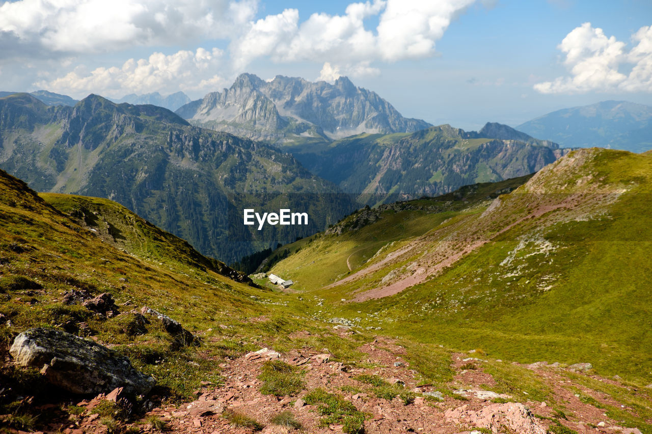 Mountain with sky in background