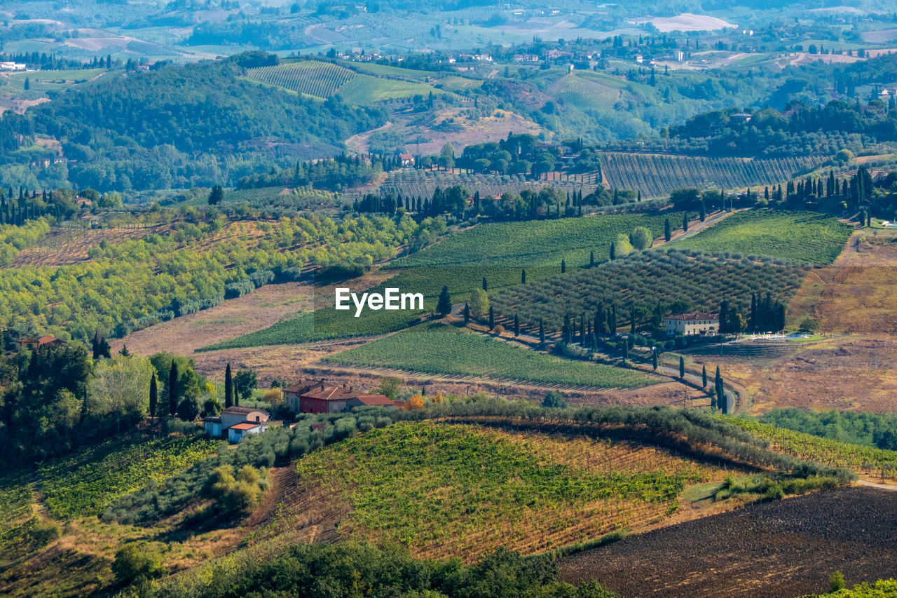 Landscape from the top of the main tower, city of san gimignano, tuscany