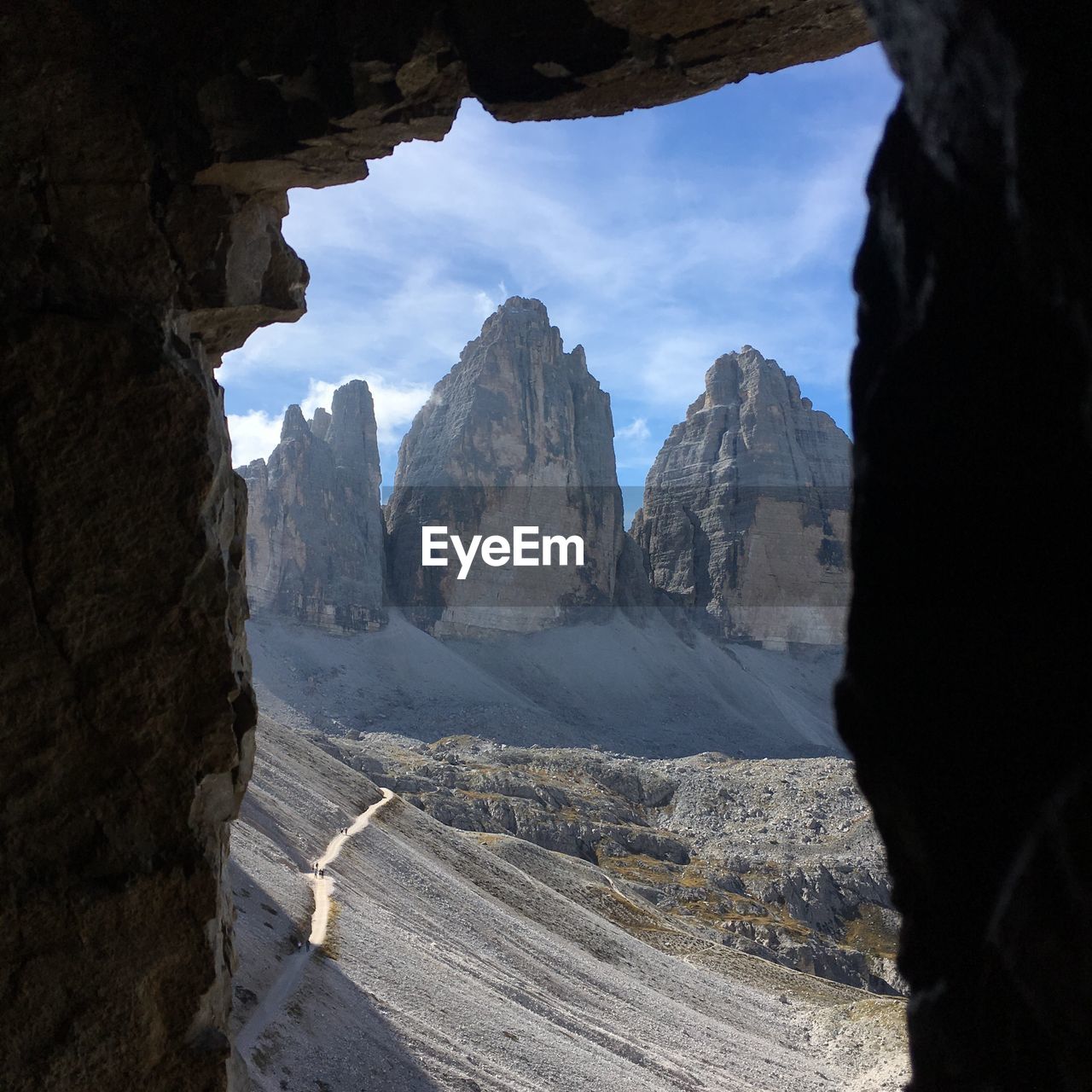 View of landscape with mountain in background